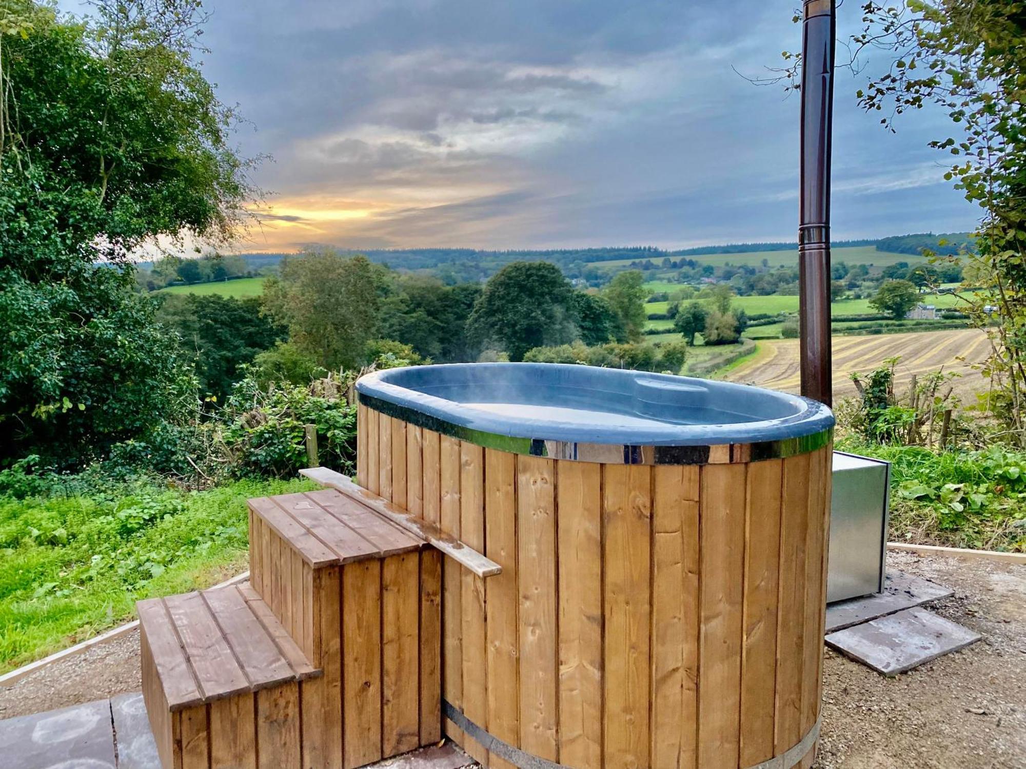 Romantic Nature Retreat, Luxury Glamping & Stargazing Views - Dragonfly Shepherd Hut Yarpole 외부 사진